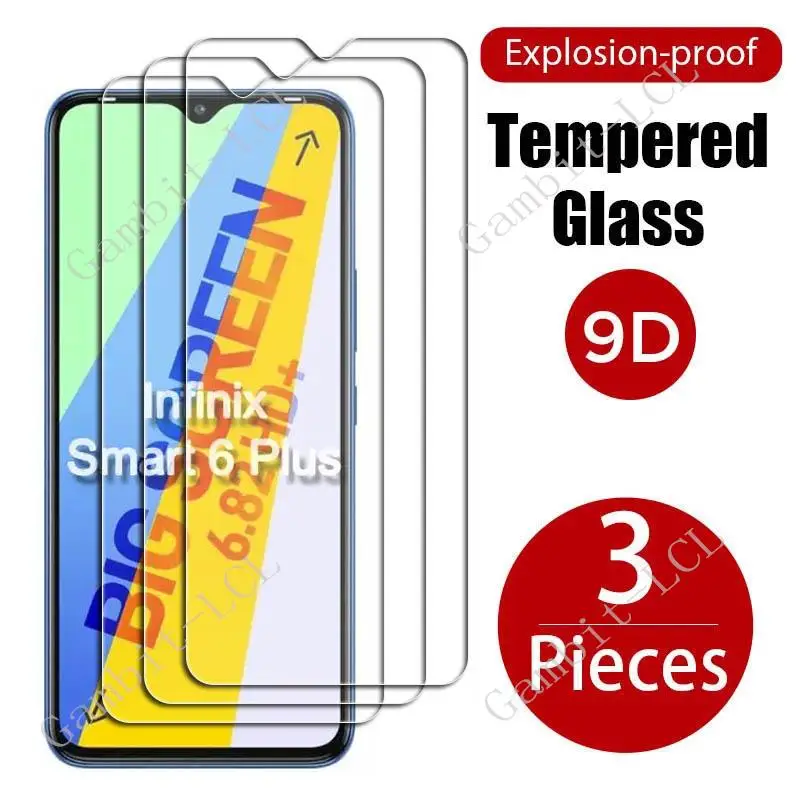 

3PCS Tempered Glass For Infinix Smart 6 Plus 6.82" Smart6Plus Smart6 6Plus X6823C, X6823 Screen Protector Cover Film