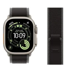 Versatile Trail Loop Strap for Smartwatches - Premium Adjustable Band Bracelet (Black Charcoal)
