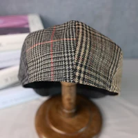 Men Newsboy Hats Wool Autumn Vintage Herringbone Octagon Cap Women Casual Splicing Berets Gatsby Flat Hat 81 6