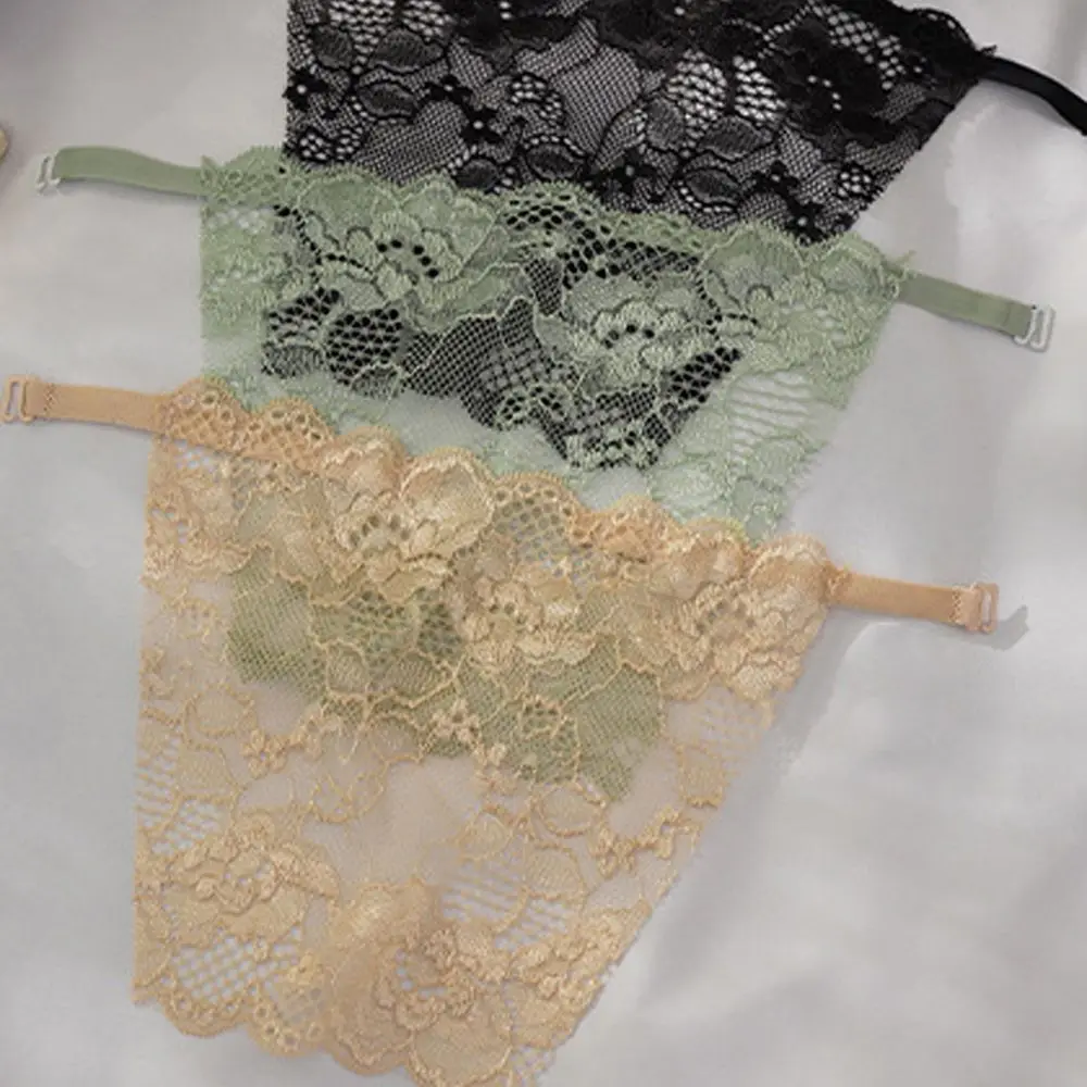 Sexy Easy Clip On Transparent Flower Anti-Glare Lining Women Tube Tops Chest Piece Cover Korean Insert Wrap Strapless Bra Wrap