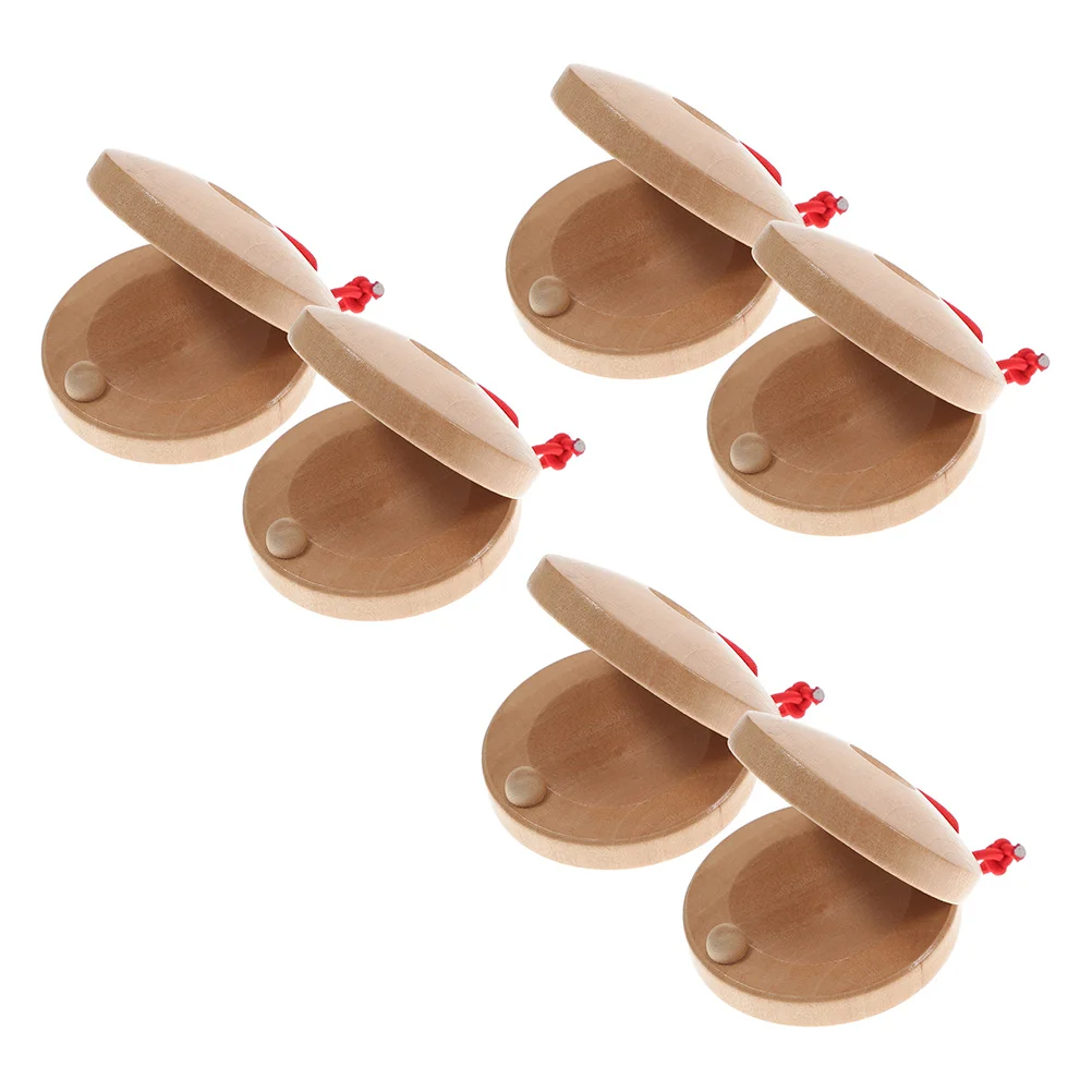 

6pcs Finger Castanets Wood Castanets Percussion Castanets Musical Instruments