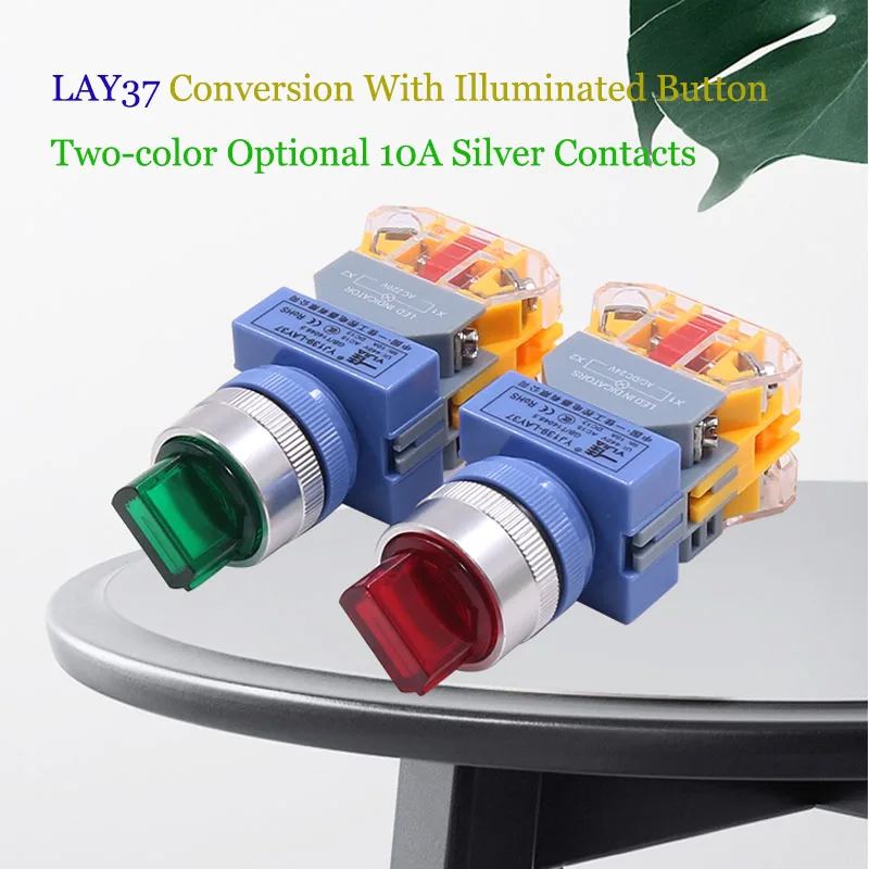 

1 PCS Knob Switch LYA37 Y090-11XD2 Second Gear 3 Gear 24V2 Normally Open Conversion With Light Button