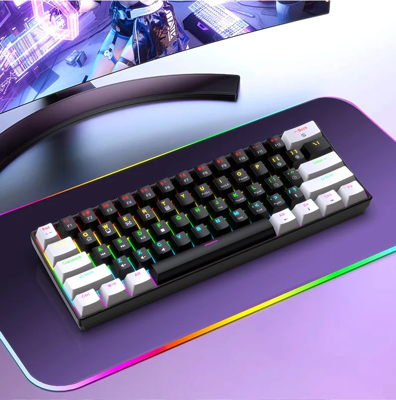 RGB Backlit Ultra Compact 61-Key Mechanical Gaming Keyboard