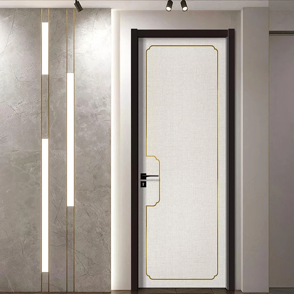 Popular Design Economical Wooden Door Design Apartment Home Interior Wood Composite WPC Door Waterproof WPC Room Wooden Door 3