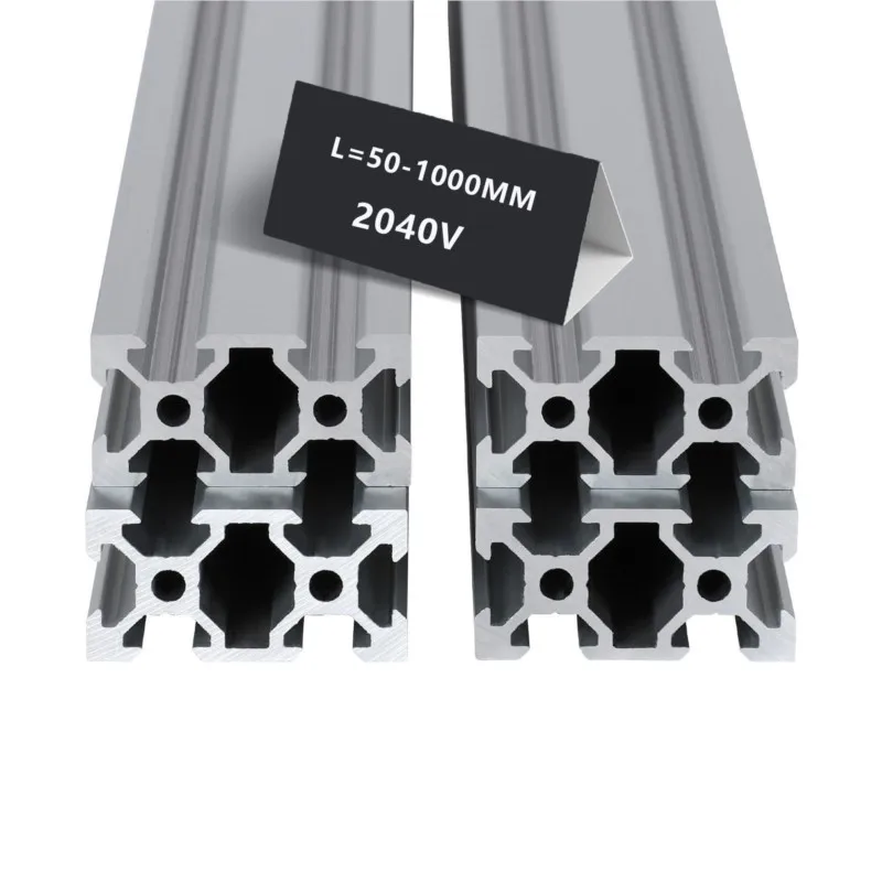 4pcs Black V-slot 2040 European Standard Industrial Aluminum Alloy Profile Length 10-1000mm Linear Rail For DIY 3D Printer CNC