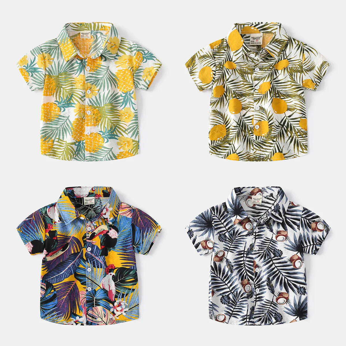 Baby Boys Hawaii Short Sleeve Shirt Soft Comfort Casual Short Sleeve Shirt
