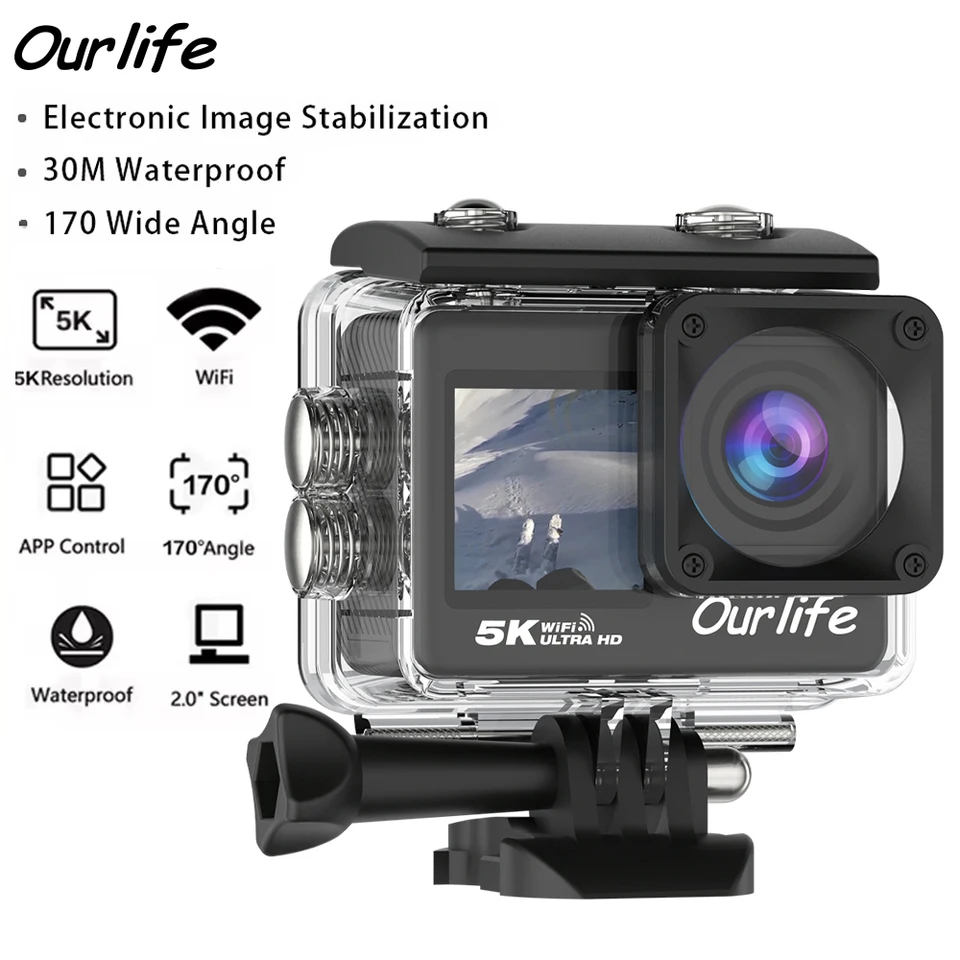 Ourlife Mtr60 5k Action Camera With Wifi And Remote Control_voghion.com