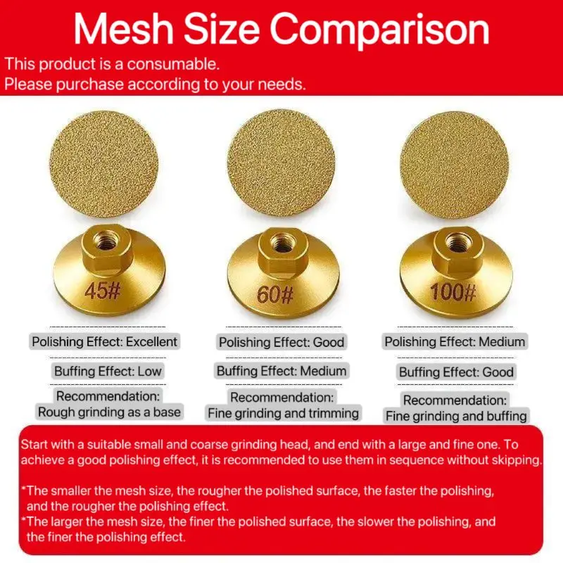 Diamond Brazed Flat Grinding Head for Marble, Stone, Metal, and Wood Finishing - 2