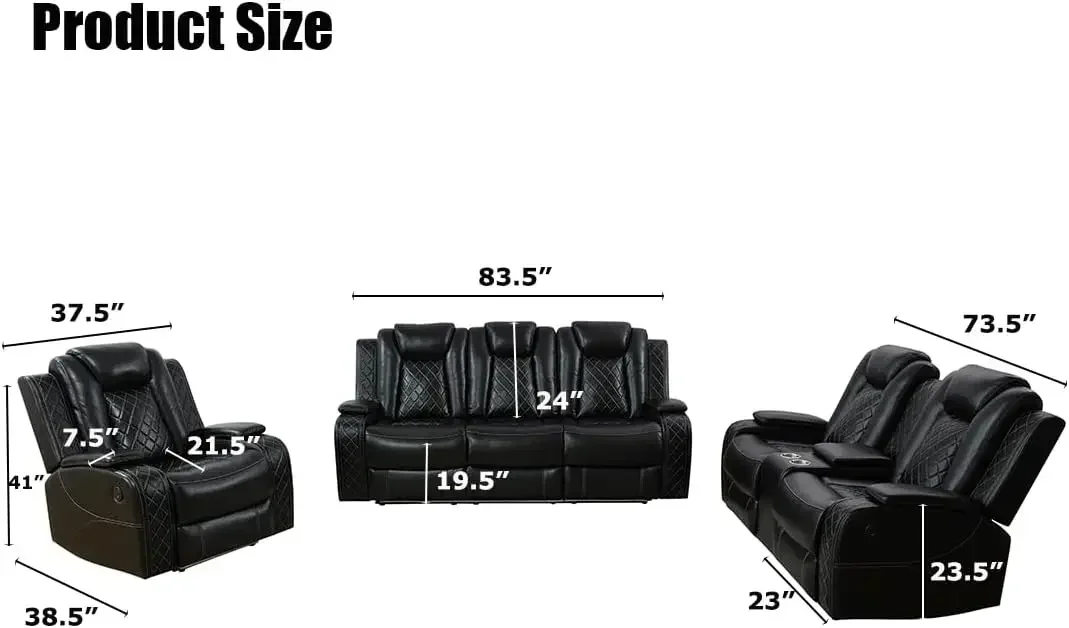 Power Recliner Sofa Set 2
