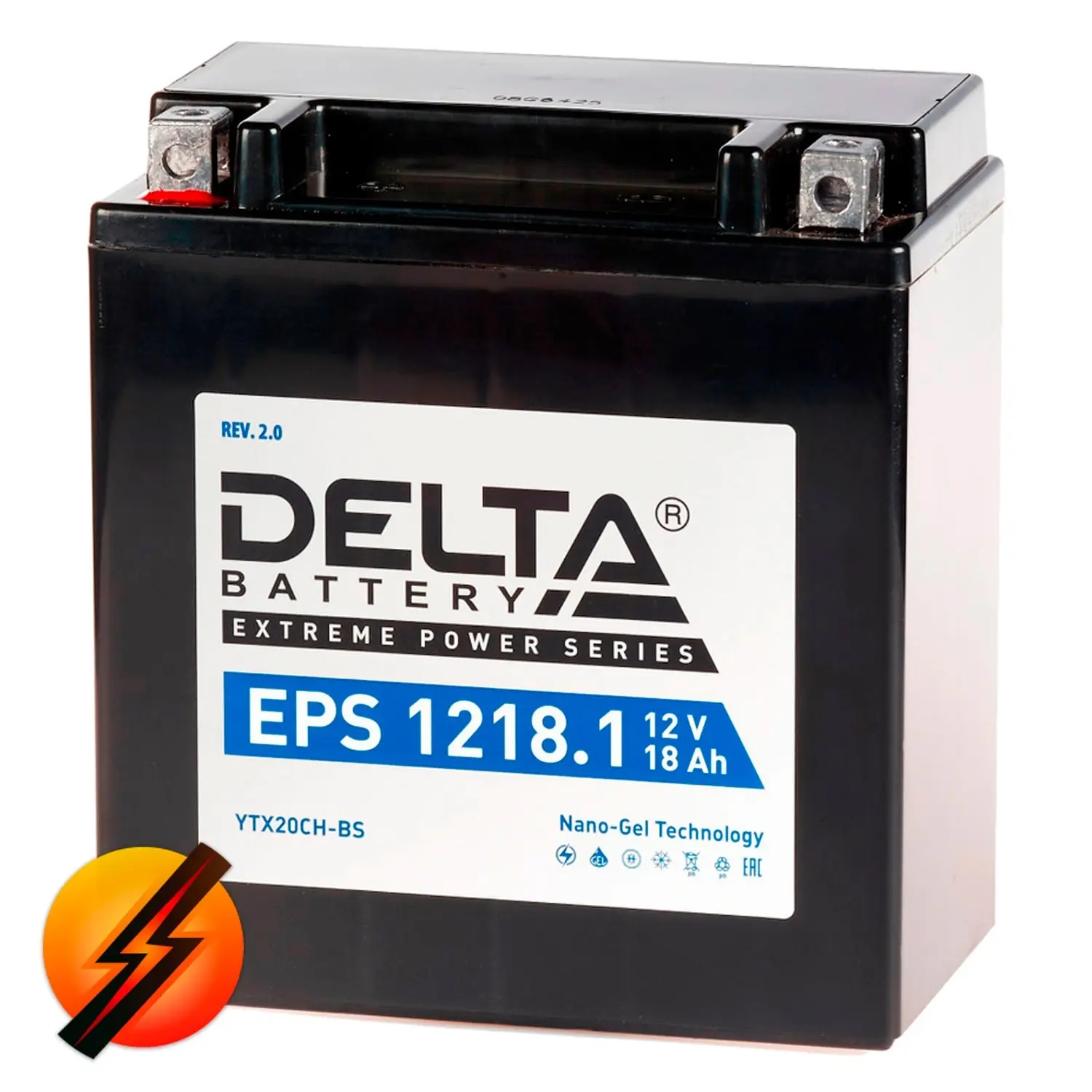 Аккумулятор стартерный Delta EPS 1218.1 12V (YTX20СH-BS) GEL |