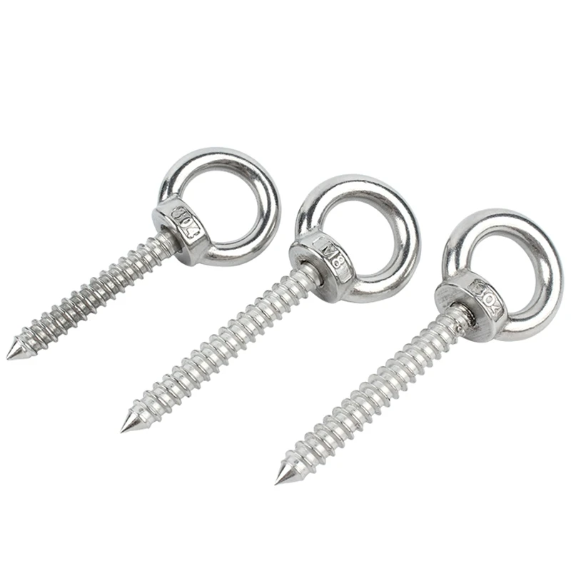 20 PCS M3/M4/M5 Eye-Shape Ring Hooks Metal Cup Hooks Stainless Steel Screw  Eye Hooks ​Household Threaded Hook Set - AliExpress