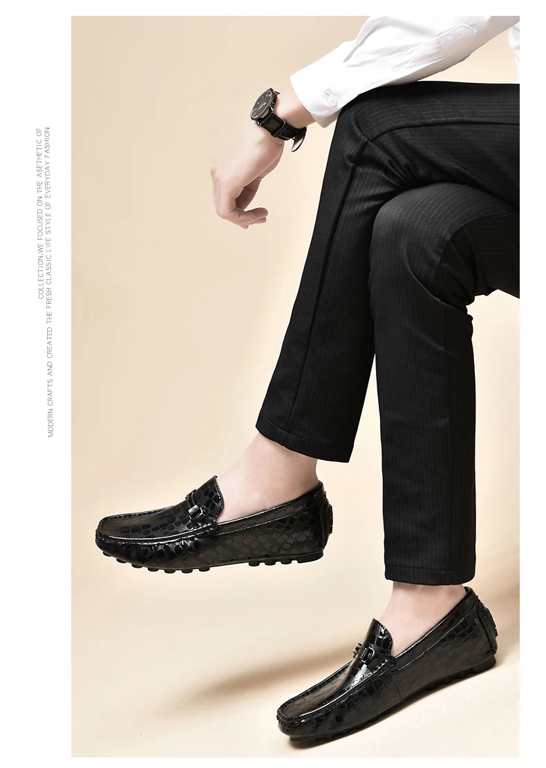Herren Loafer mit 4,5 cm Absatz – Schwarze/Graue Sneaker aus weichem PU-Leder für Herren – Höhenerhöhende Schuhe für größere Erscheinungsbild – Detail 11
