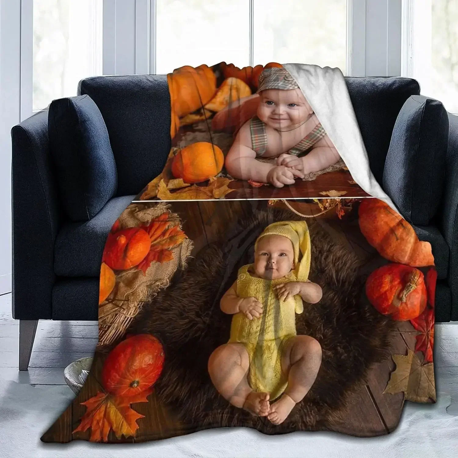 Custom Blanket with Photo,Personalized Flannel Blanket for Adults Children Birthday Christmas Father Mother Valentine's Day Gift 6