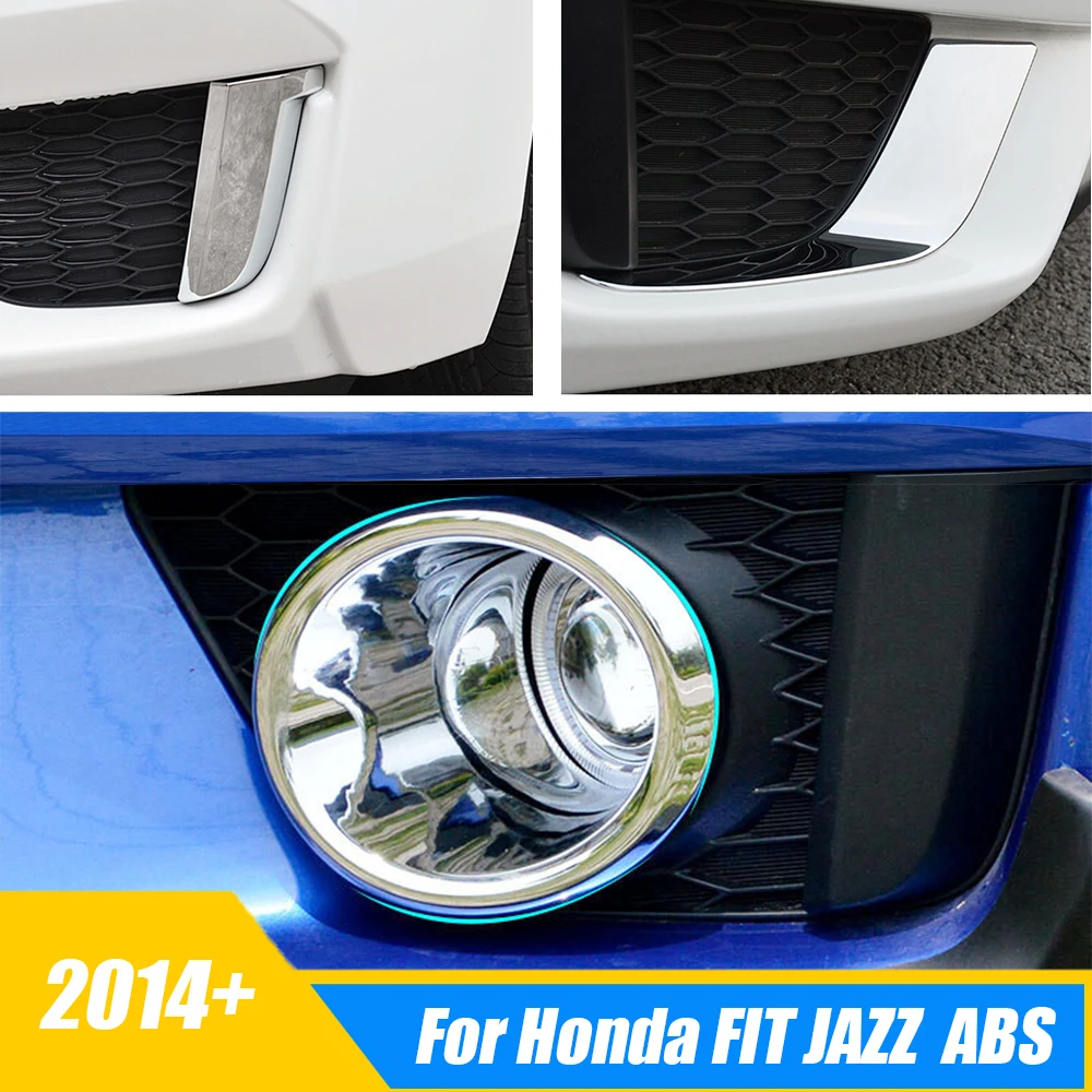 

For Honda FIT JAZZ 2014 2015 2016 ABS Chrome Car front fog lamp light frame cover trim car styling accessories