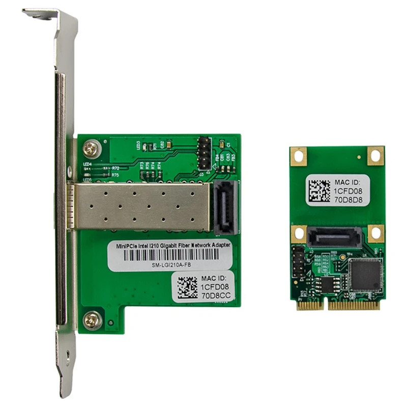 WGI210AS Mini PCIE Network Card Gigabit Single Port SFP Server Network