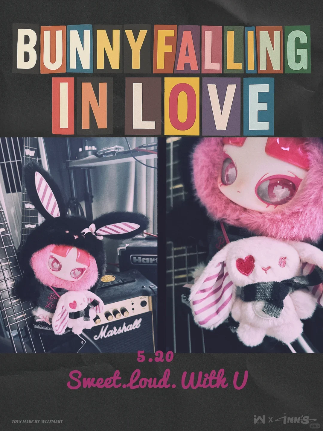 Genuine Inn Wolfie Run Fast & Bunny Falling In Love Vinyl Plush | eBay