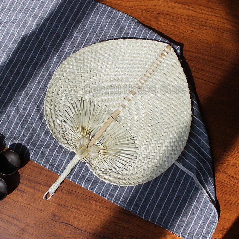 Bamboo Fan Household Summer Handmade Old-fashioned Sunflower Fan Children's Banana Futon Retro Round fan hand fan