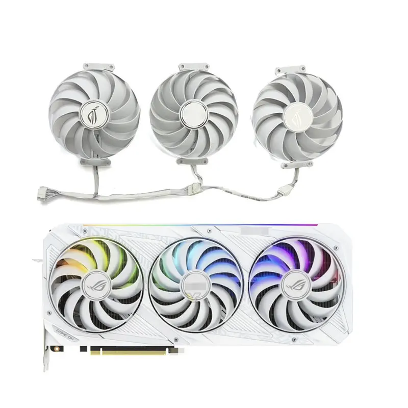 Новинка, 3 вентилятора, запасной вентилятор для видеокарты ASUS GeForce RTX3070 3080 3090 ROG STRIX белая OC