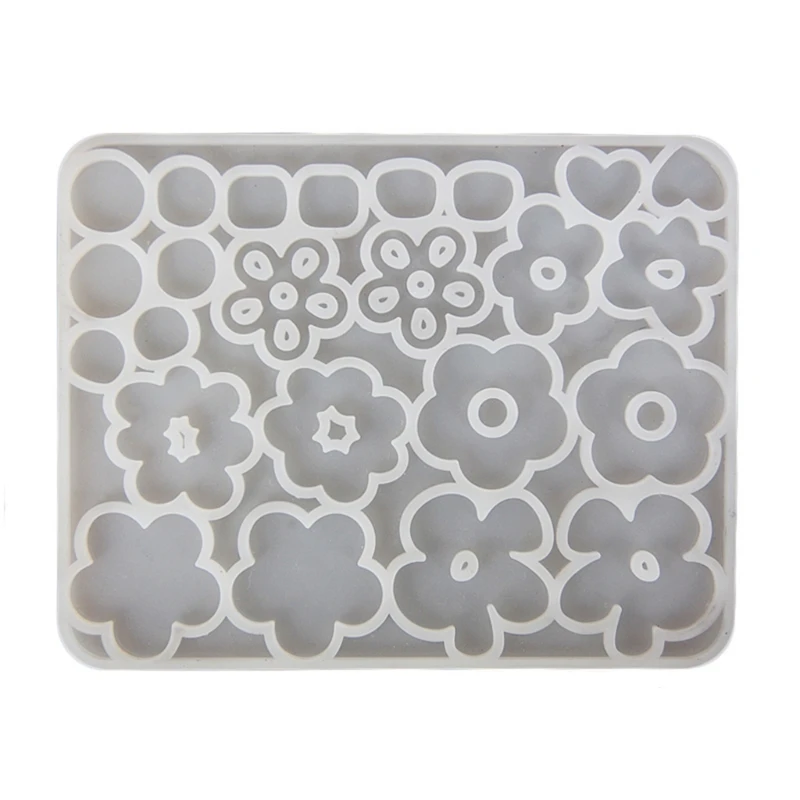 DIY Lovely Floral Pendant Silicone Mold with Hole Jewelry Keychain Necklace Earrings Flower Shape Charms Epoxy Resin Mould