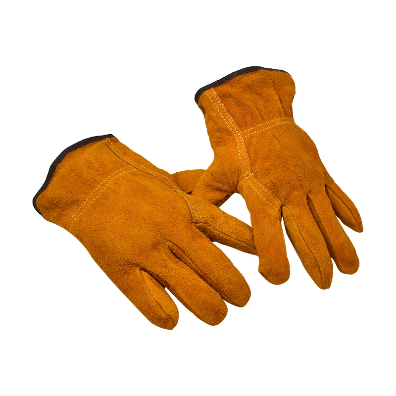Work Gloves Men Cowhide Driver Hunting Driving Farm Garden Welding Security Protection Mechanic