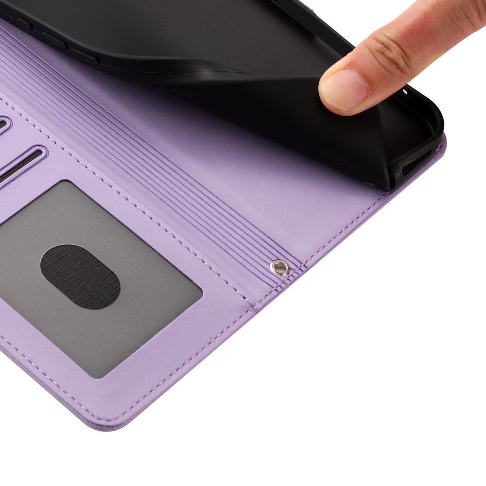 Cute Cat Leather Wallet Flip Phone Case with  Design