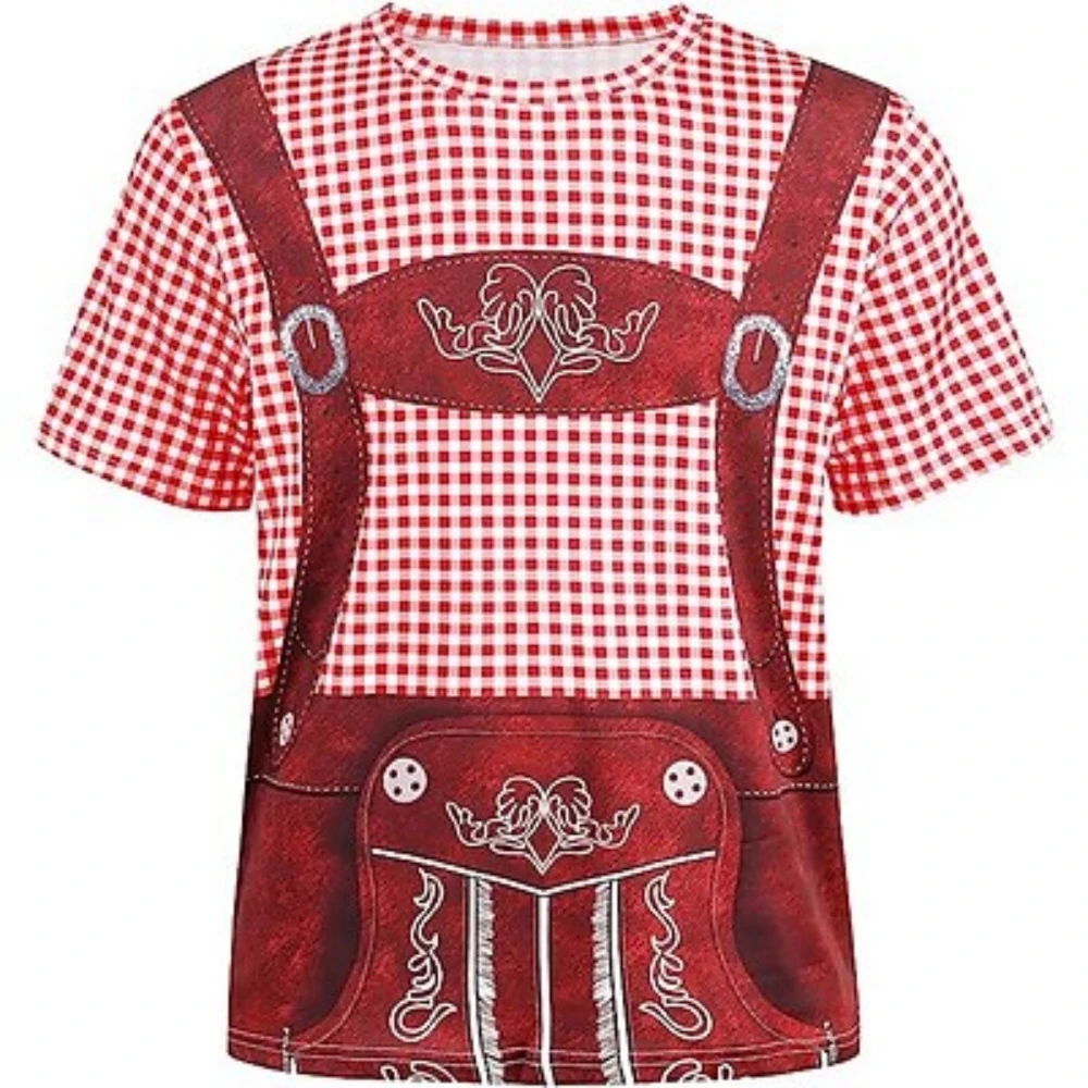Mens Short Sleeve Button Down Shirts Bavarian Oktoberfest