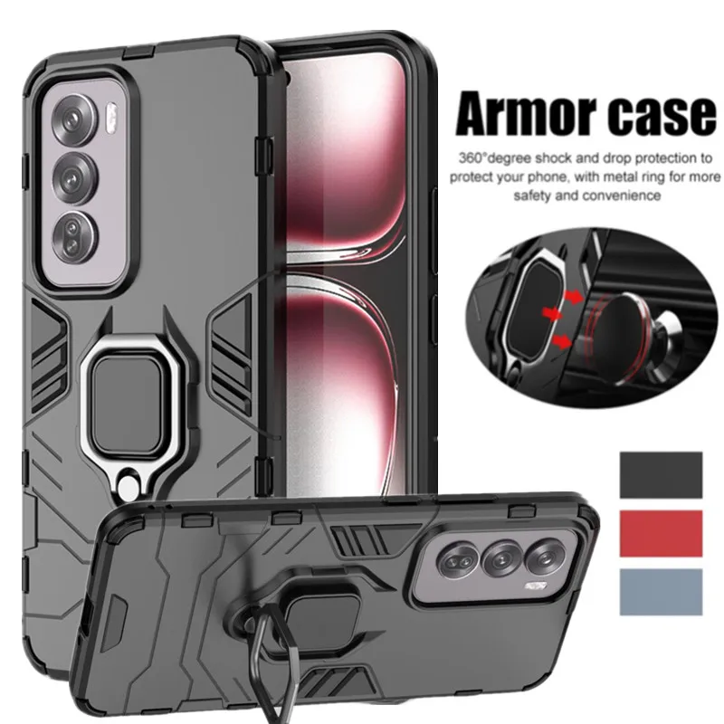 Magnetisk etui for OPPO Reno 12 Pro 5G Reno 11 11F beskyttelsesdeksel med ringstativbrakett Shell Fundas Coque_voghion.com