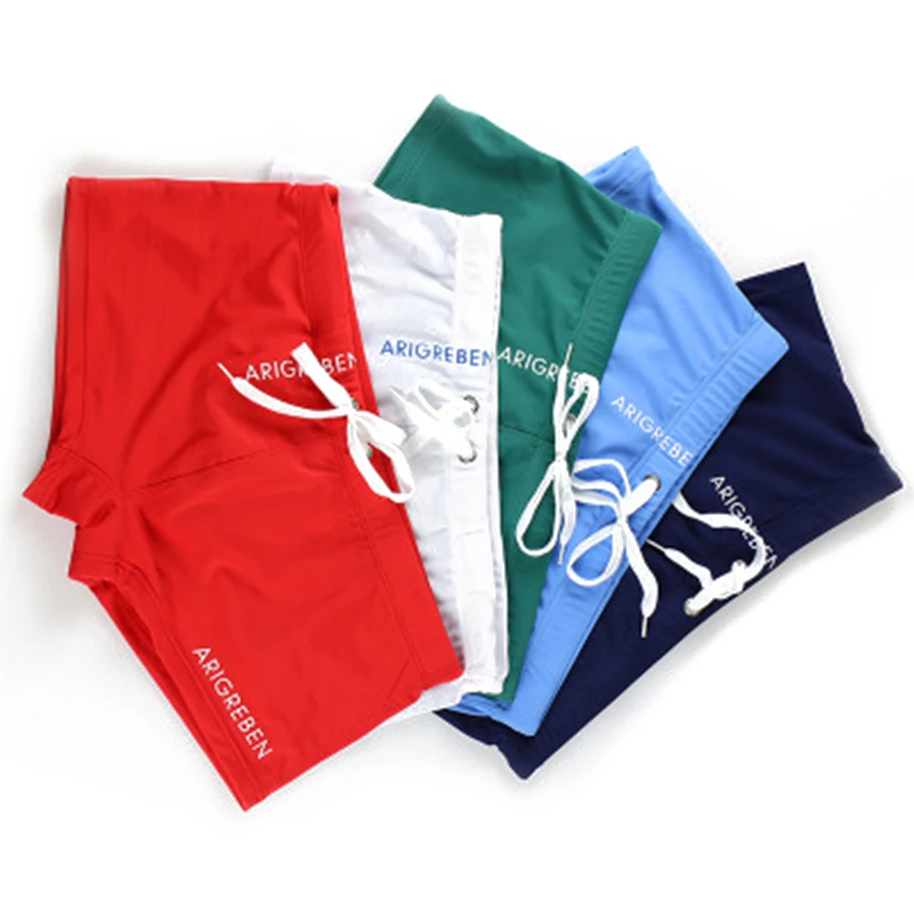 Men Swim Brief Sexy Square Leg Athletic Swimming Trunks Breathable Board Surfing Shorts Mens Swimwear Shorts