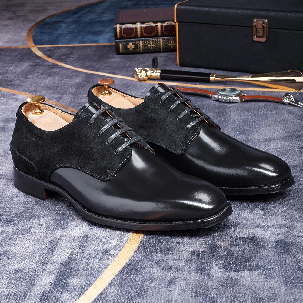 Premium Craft genähte Farbblock-Oxfords für Herren, Echtledersohlen, Rindslederfutter und Einlegesohle für Business, Hochzeiten und formelle Anlässe – Detail 3