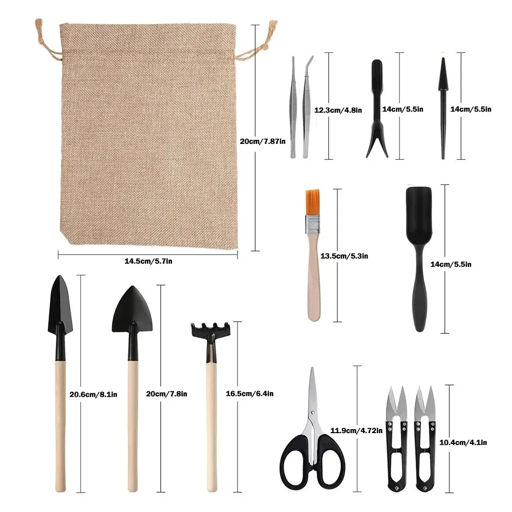 13PCS Succulent Plants Tool Set for Indoor Plant Home Garden Kit Black Potting Cactus Houseplant Cultivation Tool Gardenning Kit 5