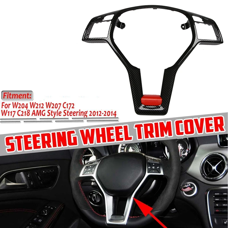 

Car Steering Wheel Frame Trim Cover For Mercedes-Benz A C E GLA CLA CLS Class W176 W117 W204 W212 X156 C117 AMG Style