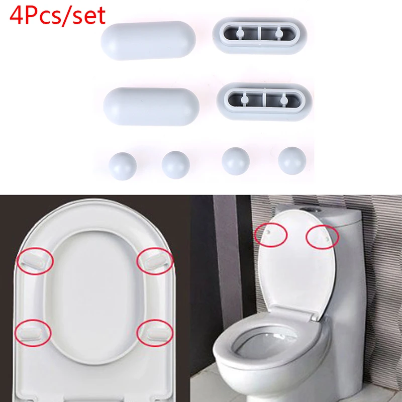 4Pcs/set Antislip Gasket Toilet Seat Cushion Pads Cover Bumper Bathroom Lifter Kit