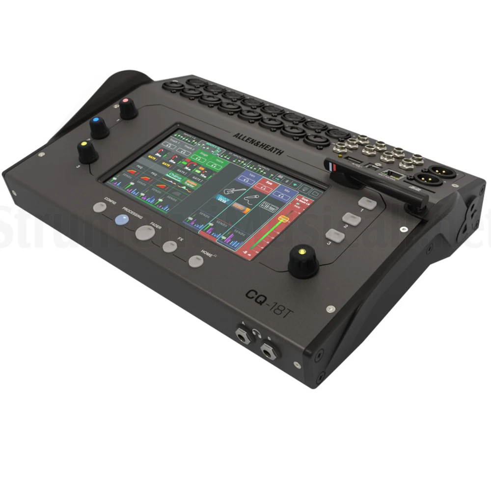 Allen & Heath CQ-18T 디지털 믹서 콘솔, 7인치 터치스크린, Wi-Fi 및 블루투스 연결 기능 탑재, 오디오 스테이지 라이브 사운드용