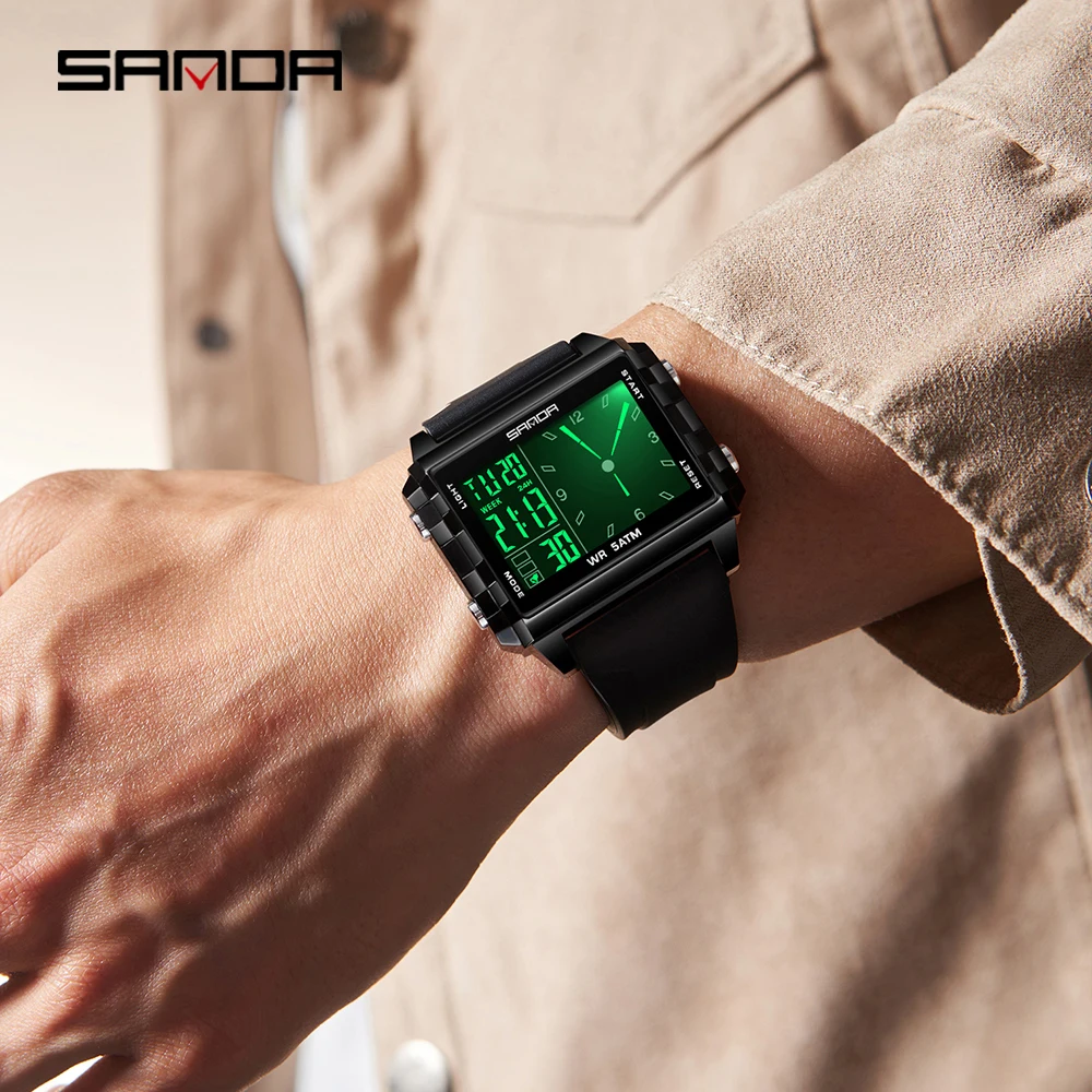SANDA 6273 Fashion Electronic Watches for Man Luminous Calendar Waterproof Clock Outdoor Sports Casual Ladies Digital Wristwatch view 6