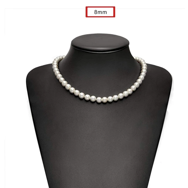 Pearl Necklace Men Simple Handmade Strand Bead Necklace 2026 New Trendy Men Jewelry for Women Girls Wedding Banquet Necklaces