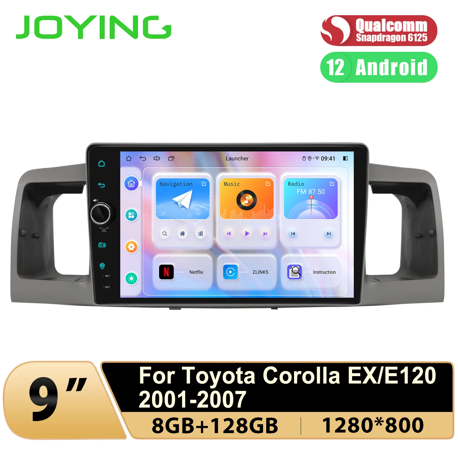 

Joying 9"Autoradio Car Radio Stereo Central Multimedia Music System For Toyota Corolla EX130 E120 2001- 2007 With Carplay HDMI