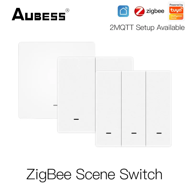 Tuya ZigBee Wireless Scene Switch Push Button Controller Smart Home Automation Scenario Smart Life 1-3 Gang smart switch smart switch module