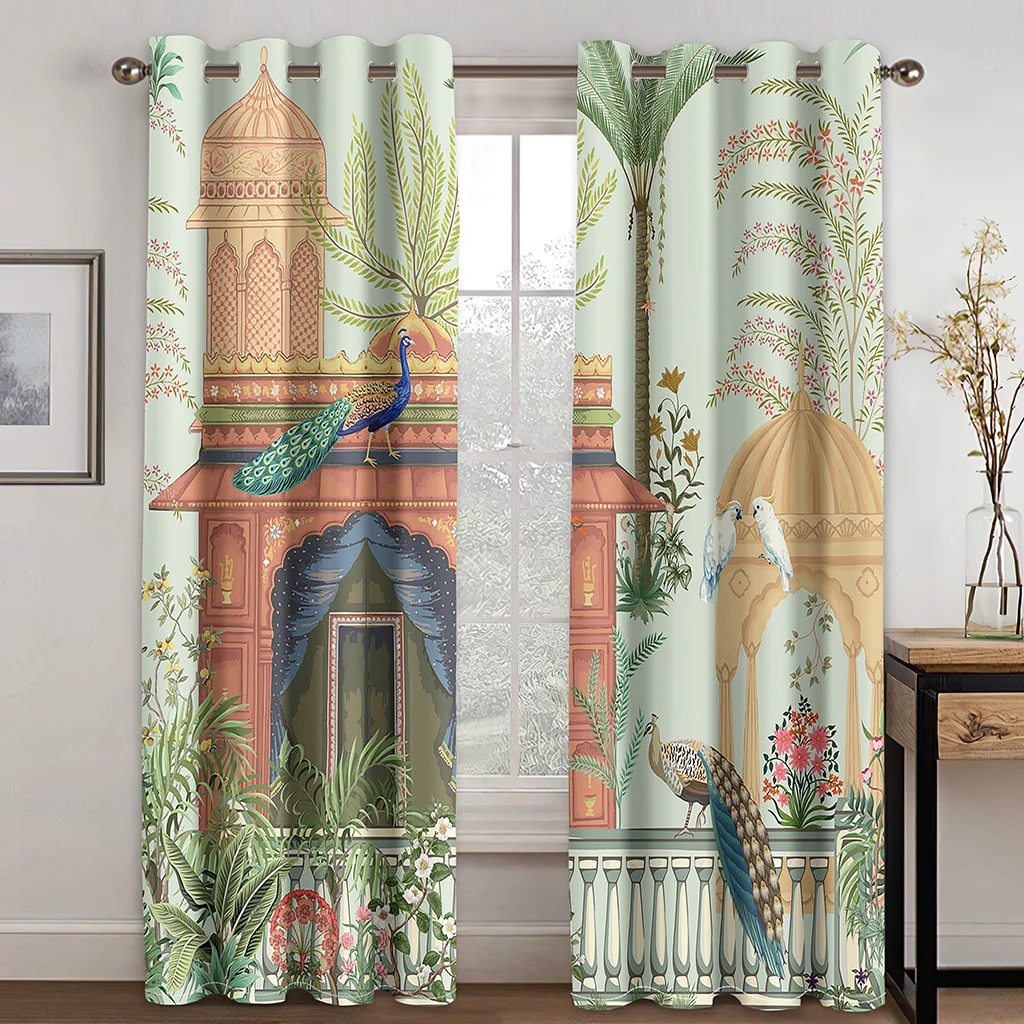 

3D Vintage Aesthetic Style Animal Peacock Curtains 2 Panels Free Shipping Luxury Living Room Bedroom Home Decor Curtains