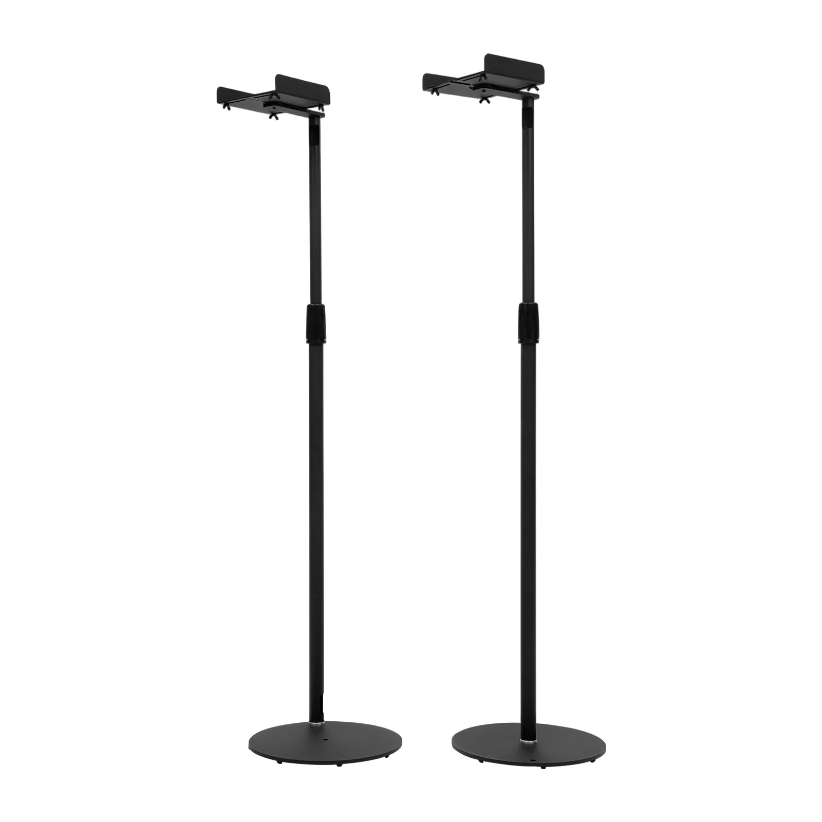 2 Stück Lautsprecher-Bodenständerhalterung, höhenverstellbare Bodenlautsprecherständer, ausziehbar von 75 cm bis 140 cm für Surround-Lautsprecher – Detail 8