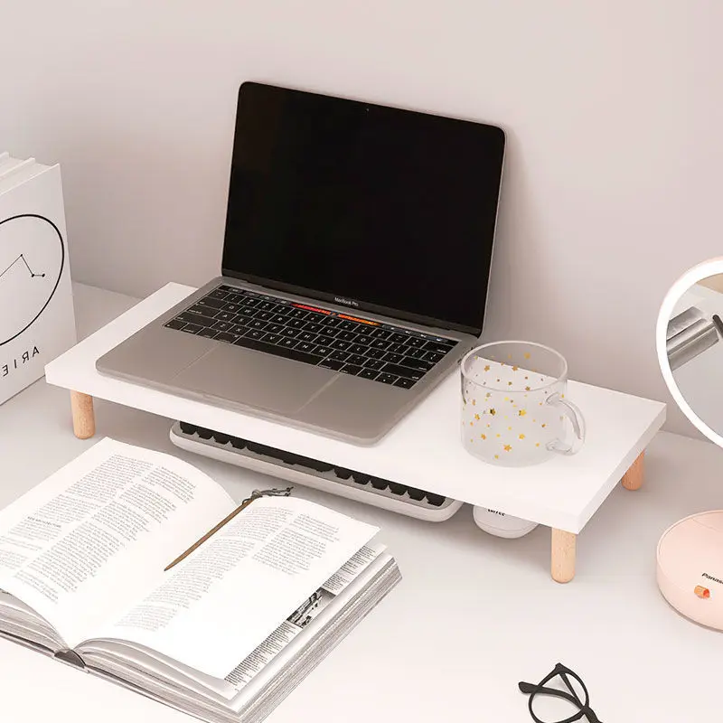 

Computer Monitor Wooden Booster Shelf Screen Lifting Shelf Storage Rack Laptop Desktop Shelf Office Organizer Storage Holders