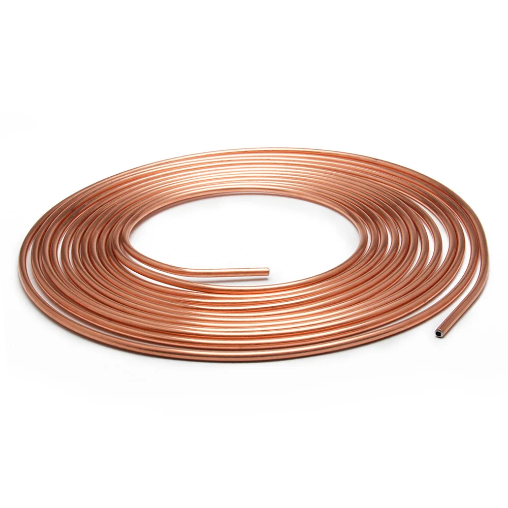 25ft Car Roll Tube Coil 3/16" OD Copper Nickel Brake Pipe Hose Line Piping Tube Tubing Anti-rust