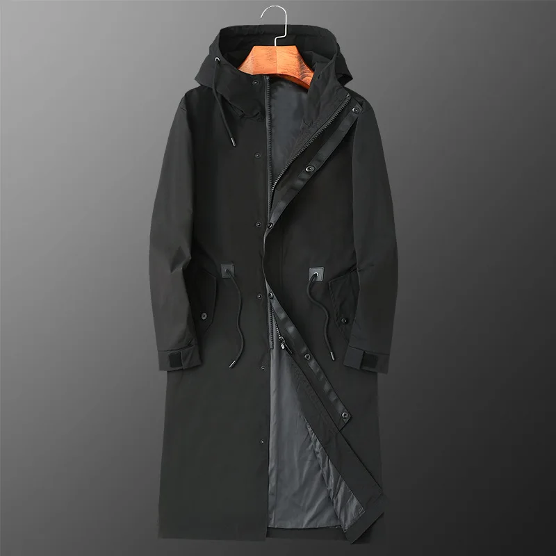 معطف رجالي طويل عصري للخريف والشتاء فضفاض مناسب أن...