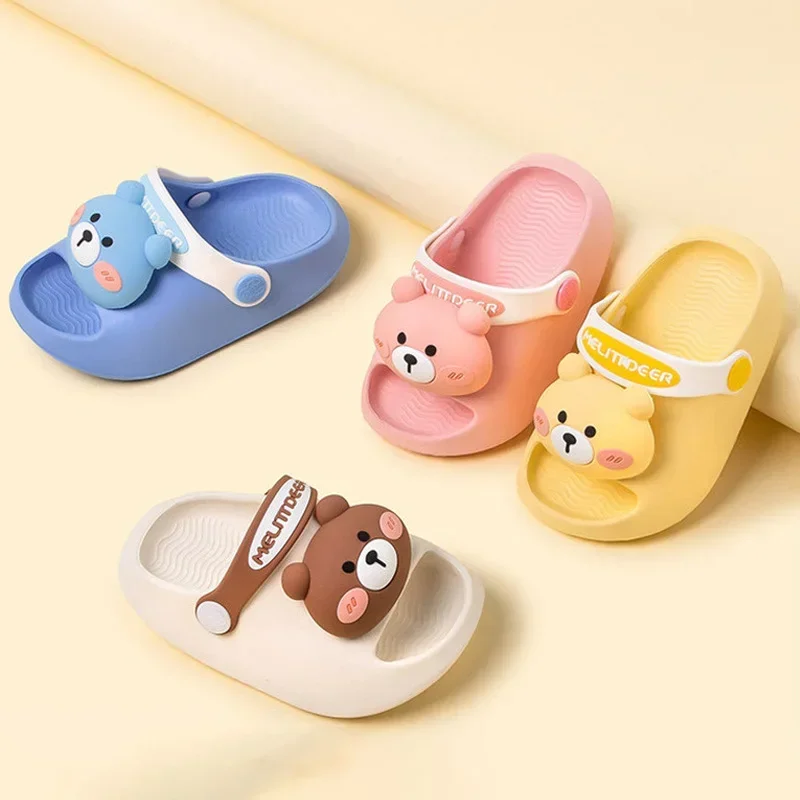 Newborn Baby Slippers Kids Shoes Summer Cute Animal Cartoon Bear Boys Girls Infant Child Comfortable Non-slip Sandals Kids Shoes 3