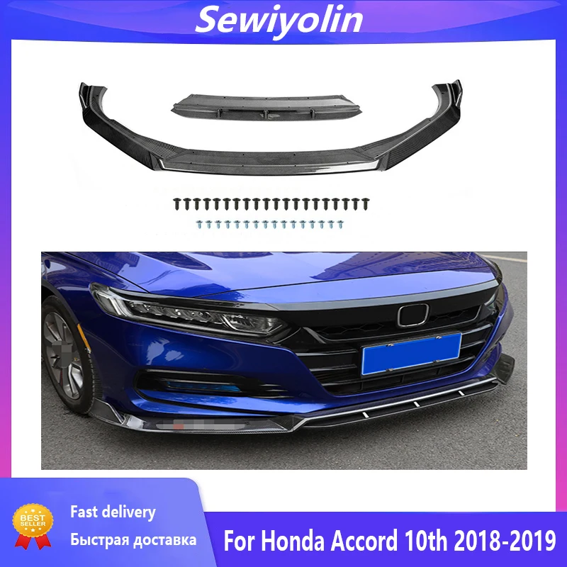 Car Accessories Carbon Fiber Front Bumper For Honda Accord 10th 2018