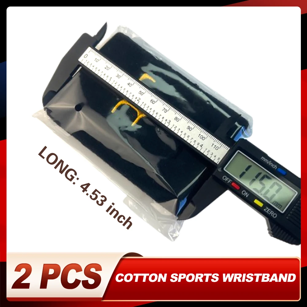 2Pcs 4.53&times;3.15in Cotton Tennis Wristband Ball Sports Wristband Fitness Running Wrist Sweat-Absorbent Belt Sports Protective Gear