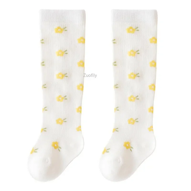 طفل لطيف القطن جوارب طويلة الكرتون الدانتيل الاطفا...