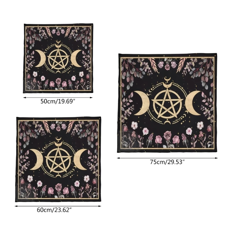 Astrology Tarots Table Altar Cloth Metaphysical Board Game Mat Pendulum Divinations Altar Tablecloth Board Game Card Pad