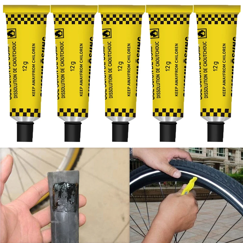 12g/20ml Car Tyre Repairing Glue Car Motorcycle Bicycle Wheel Repairing Inner Tube Puncture Rubber Glue Car Accessories 1-5Pcs