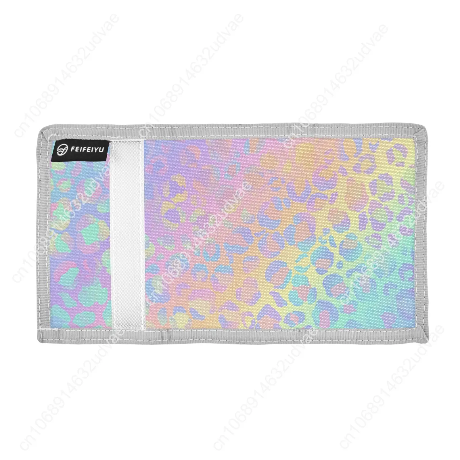 Boy' Girl' Short Lanyard Small Wallets Student Triple Fold Card Holder Girl ID Bag Card Holder Coin Purse Ladies Leopard Wallets