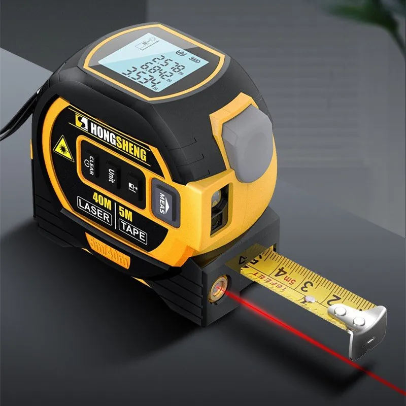 

Professional Laser Distance Meter Rangefinder With 5M Retractable Laser Tape Measure Laser Range Finder Building Measuring Too